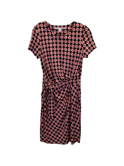 Diane Von Furstenberg Vintage printed short-sleeve dress Black NAPPUGBCL344109W