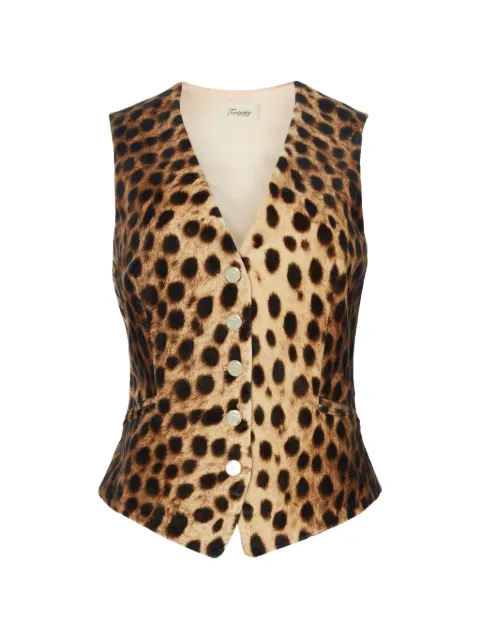 Temperley London Nemera printed V-neck waistcoat Neutrals 00CONEM53421A