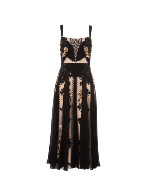 Temperley London Gilded strappy midi dress Black 26SGIL55014
