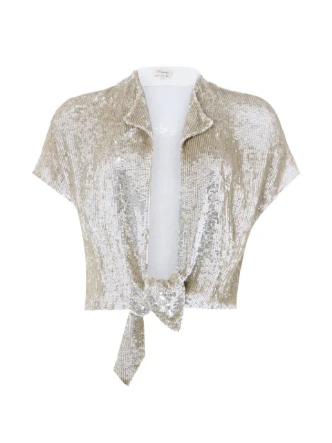 Temperley London Filigree sequin-embellished jacket Neutrals 00COHEV50812
