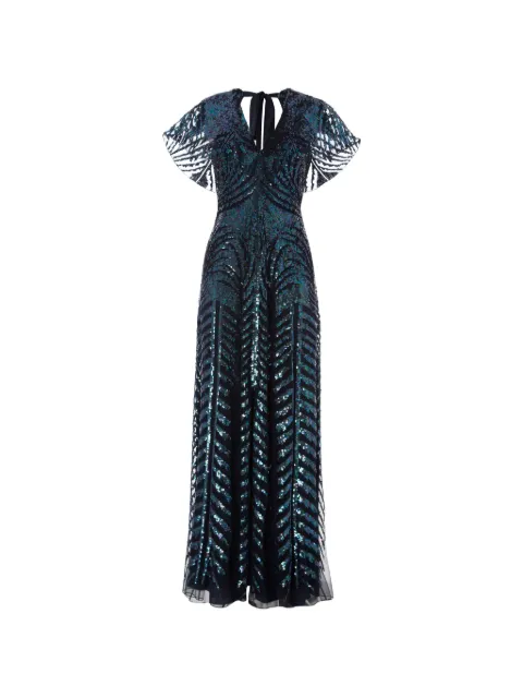 Temperley London sequin v-neck maxi dress Blue 00COHEV53209