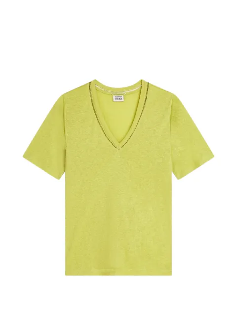 Scotch & Soda V-neck open-knit T-shirt Green U9A01291T