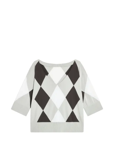 Liviana Conti Imperia argyle-pattern sweater Grey F6SA59