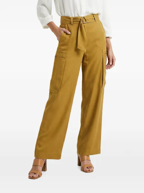 TWINSET belted high-waisted trousers Yellow 261TP2534