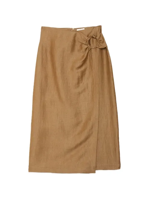 Ottod'Ame ring-detail wrap skirt Brown DN6288