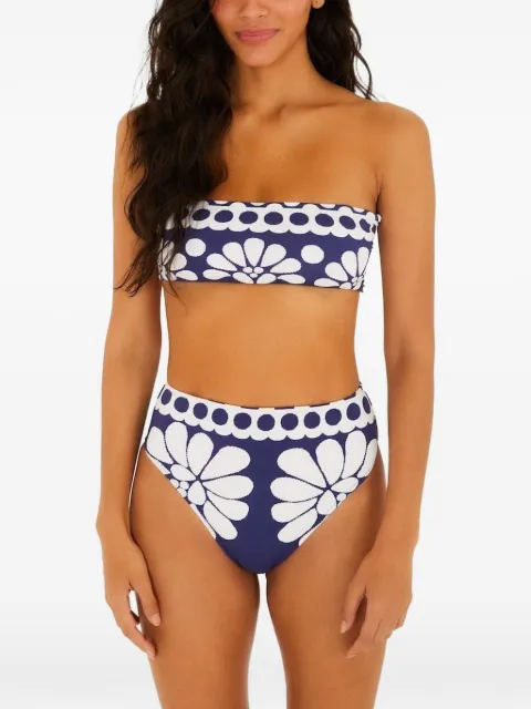 FARM Rio floral-print bandeau bikini top Blue 344791