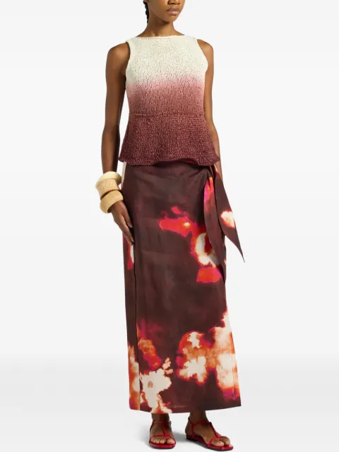 Liviana Conti Erin floral-print wrap skirt Red L6SL75D