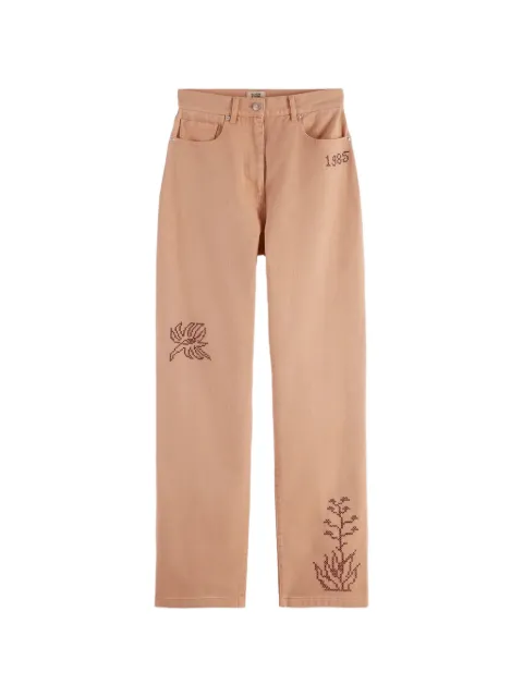 Scotch & Soda embroidered straight-leg jeans Neutrals ULH01146F30V654ROSE