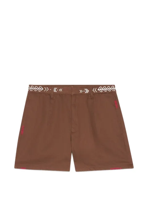 Ottod'Ame embroidered-waistband shorts Brown DP9978
