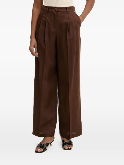 TWINSET pleated wide-leg trousers Brown 261AP2324
