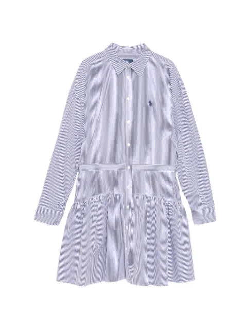Polo Ralph Lauren striped ruffle midi shirt dress Blue 211B22754001