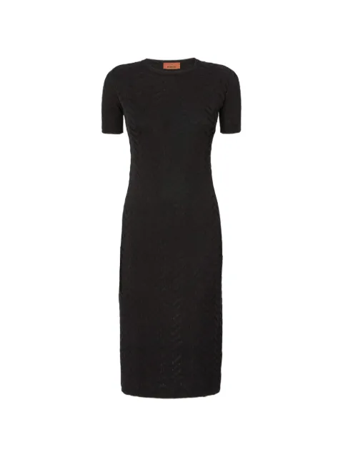 Missoni herringbone short-sleeve dress Black DC26SG02BK01H2