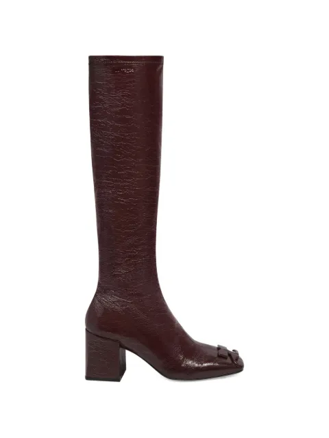 Courrèges logo-detail square-toe boots Brown PERSBT002VY0015