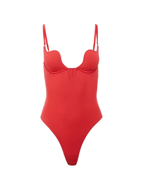 Fleur Du Mal u-plunge adjustable-strap bodysuit Red BS04360323