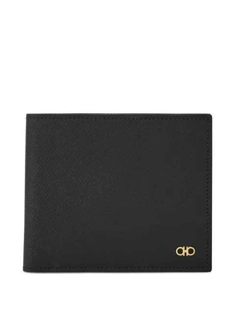 Ferragamo Gancini leather bifold wallet Black 775648