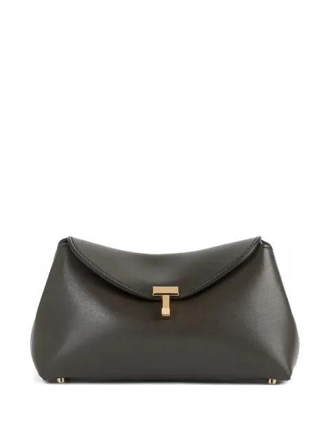 TOTEME Mini T-lock leather clutch bag Brown 261WAL0085LE0025213