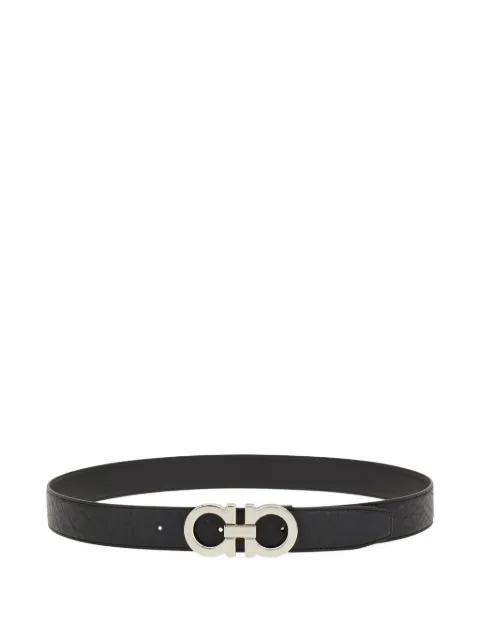 Ferragamo reversible gancini buckle belt Black 789034