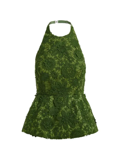 Essentiel Antwerp floral lace halter top Green JAROT