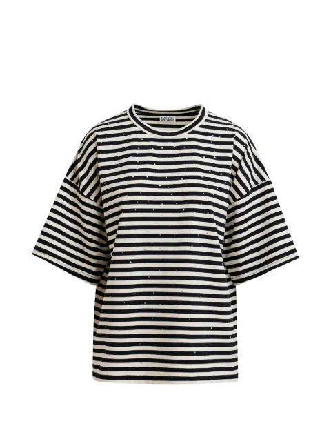 Essentiel Antwerp striped strass T-shirt Black JOSTE