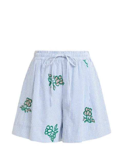 Essentiel Antwerp embroidered striped shorts Blue JUSTE