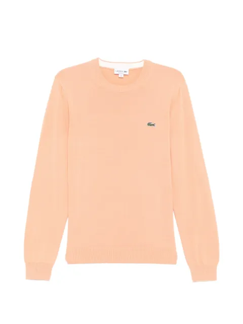 Lacoste logo-patched crew-neck sweater Orange AH198500UI2