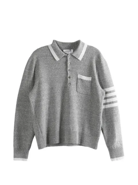 Thom Browne pocket striped polo shirt Grey MKP156AY6011