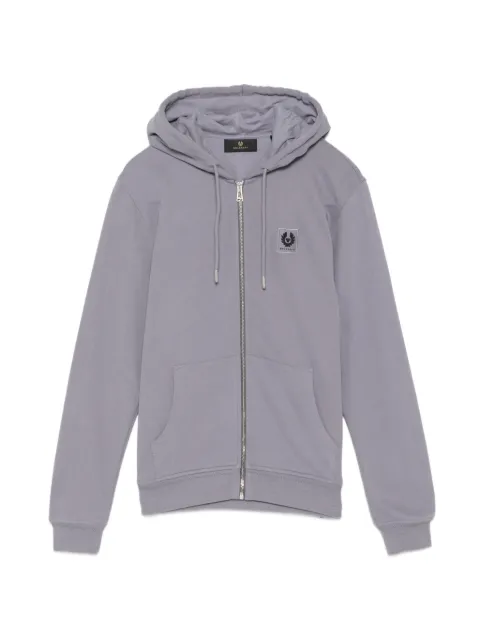 Belstaff logo-patched zip-up hoodie Purple 100051