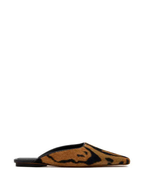 Stella McCartney square-toe Ocelot backless mules Brown 810593E00264