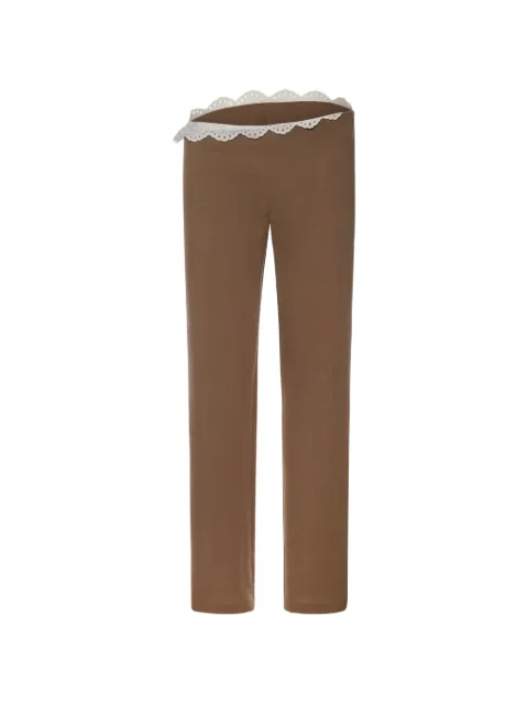Magda Butrym lace-trim trousers Brown 173426