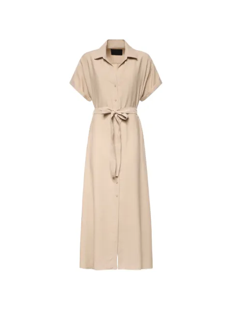 DONDUP gabardine belted maxi dress Neutrals DA525IF0049DXXX010