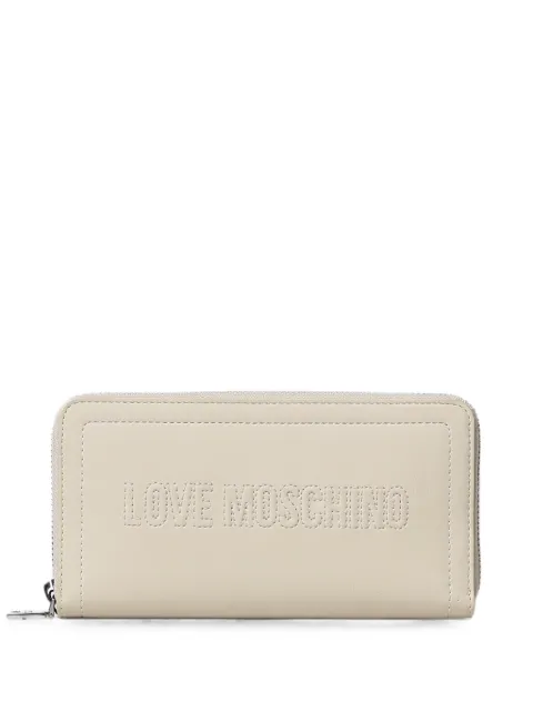 Love Moschino embroidered zip-around wallet Neutrals JC5500PP1OLE0