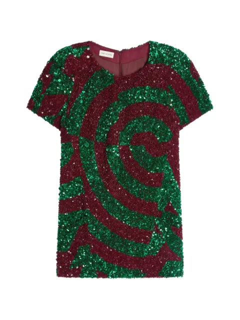 DRIES VAN NOTEN sequinned top Red 2610107733396