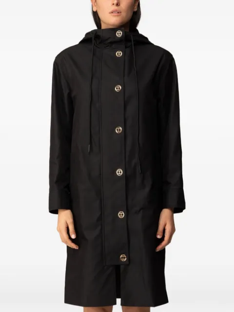 TWINSET hooded trench coat Black 252TP2060