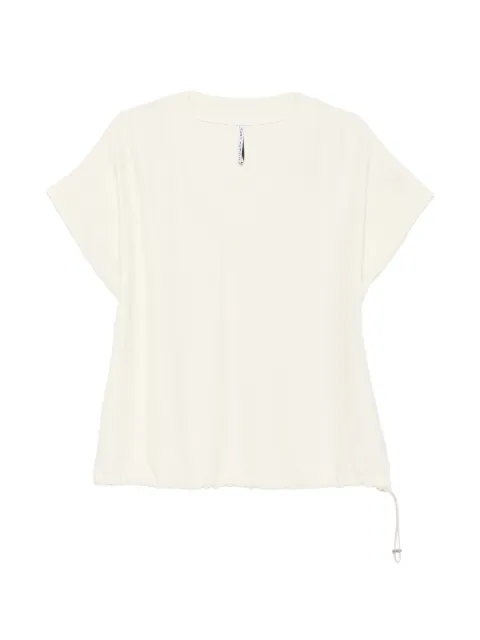 Liviana Conti drawstring V-neck T-shirt Neutrals F5WS24