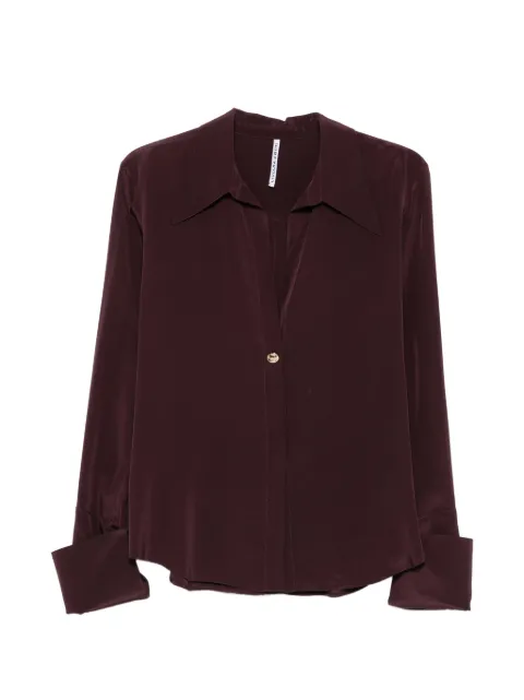Liviana Conti V-neck wide-cuff blouse Red F5WS06