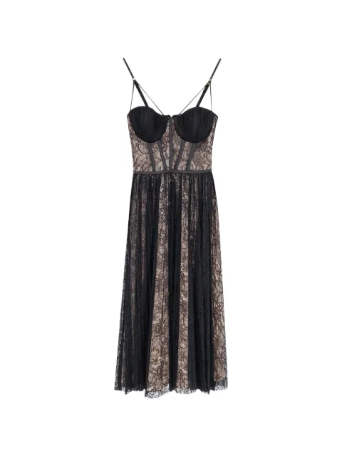 Elisabetta Franchi lace-panelled corset-style dress Black AB97162E2