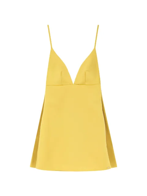 Elisabetta Franchi Duchess satin mini dress Yellow AB92261E2