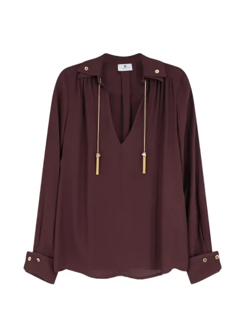 Elisabetta Franchi tassel collared shirt Brown CA15962E2