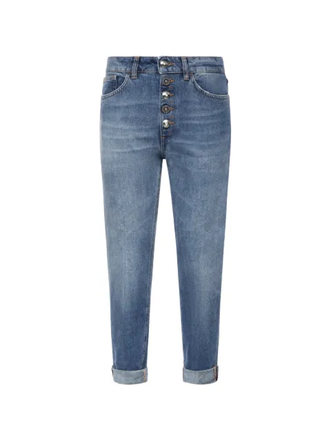 DONDUP button-fly whiskered jeans Blue DP268BDFE286DLV8800