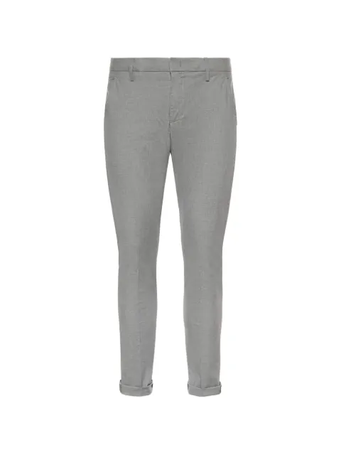 DONDUP slub-texture turn-up trousers Grey UP235CS0189U2903