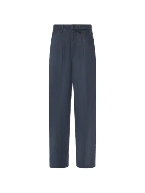 DONDUP pleated satin-finish trousers Blue DP843CF0197DBM5890