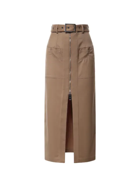 DONDUP belted zip-up long skirt Brown G616WS0117DXXX728