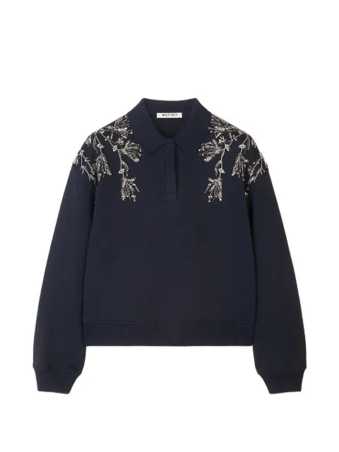 Ports 1961 embellished polo top Blue PW126KKH02XCC051