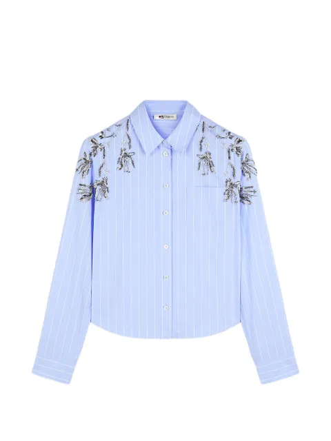 Ports 1961 striped embellished shirt Blue PW126HLS21XFC071