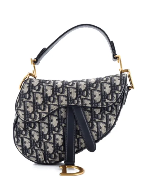 Christian Dior Pre-Owned Saddle Handbag Oblique Canvas Mini shoulder bag Blue SJRE356WQJZWTLKO