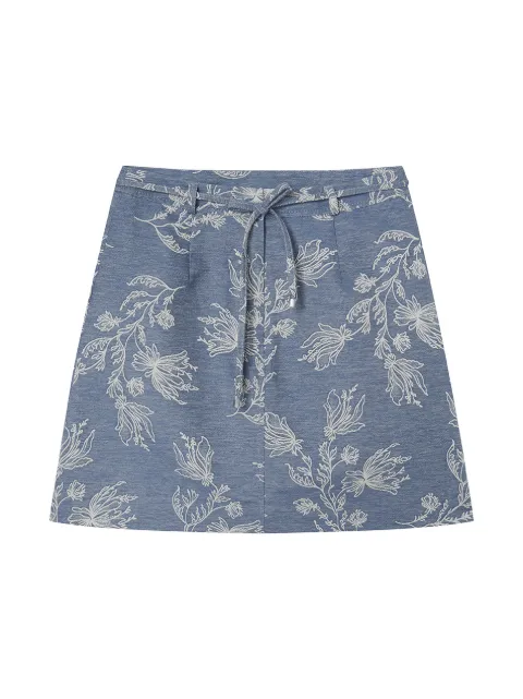 Ports 1961 floral A-line mini skirt Blue PW126XXM51XFC070