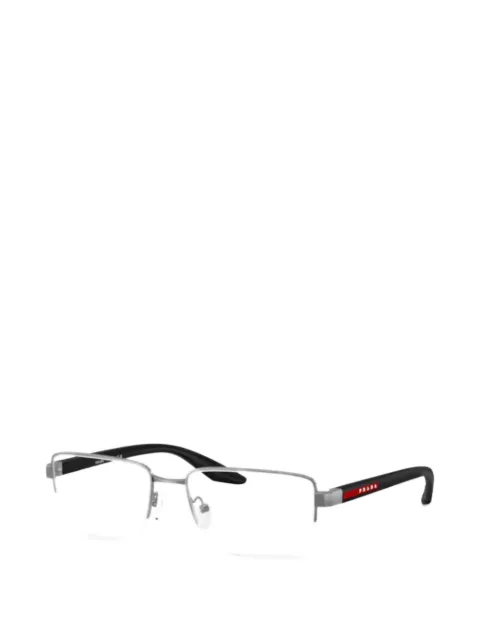 Prada Linea Rossa rectangle-frame glasses Silver PS51SV7CQ1O1
