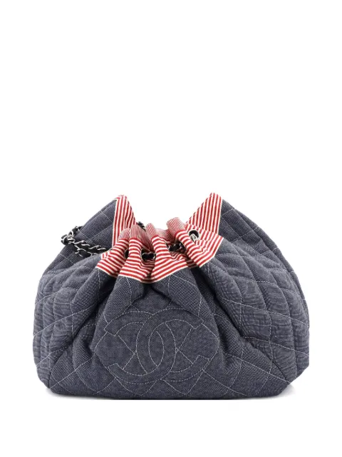 CHANEL Pre-Owned Stretch Spirit Cabas Quilted Denim Large shoulder bag Blue IDB1M0PXTJZDS076