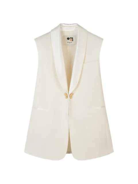 Ports 1961 shawl-collar sleeveless blazer Neutrals PW126VSB01XWB020