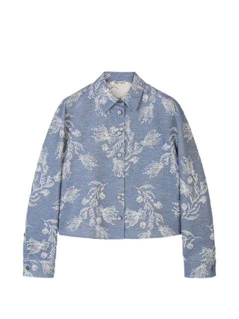 Ports 1961 floral-embroidered jacket Blue PW126HLS09XFC070